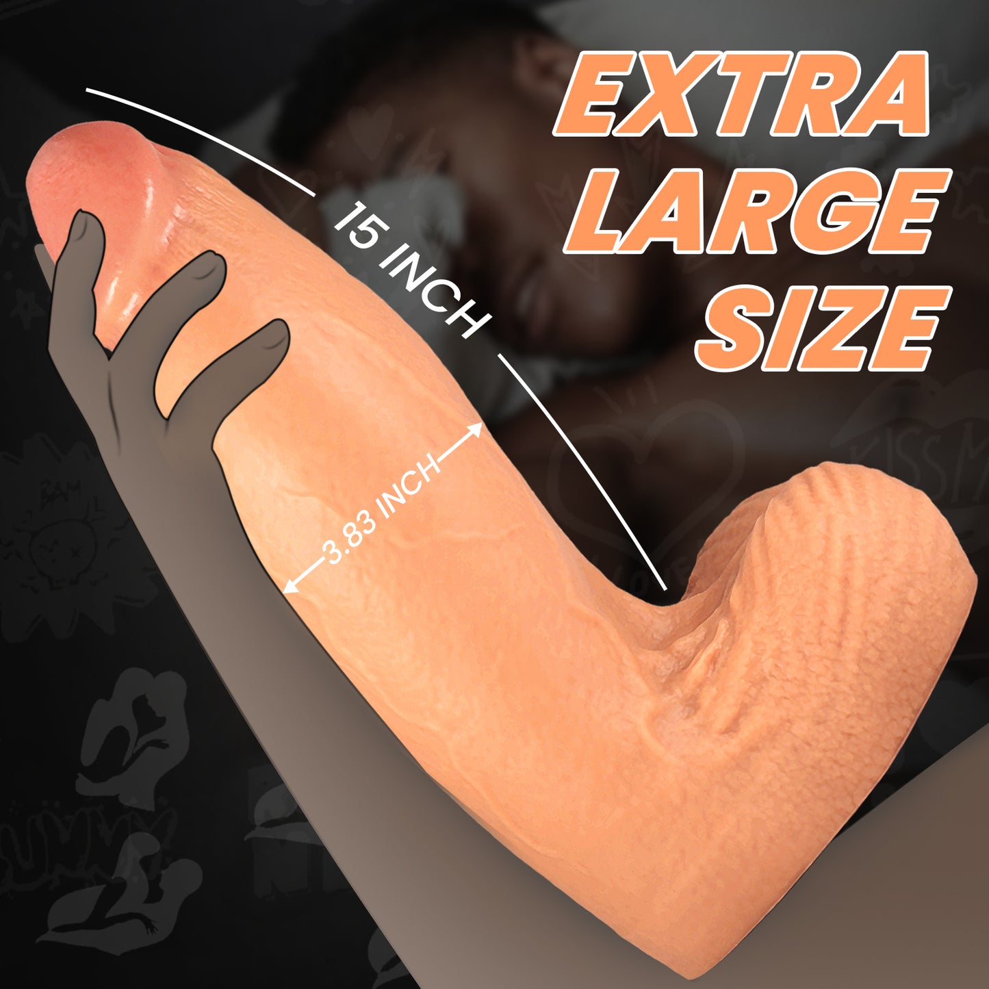 13“Huge Silicone Dildo,3.8“Wide Extra Thick Realistic Massive Dildo with Strong Suction Cup for Anal Play,G-Spot Giant Big Dildos Butt Plug Fake Penis Adult Sex Toys for Woman Men Gay
