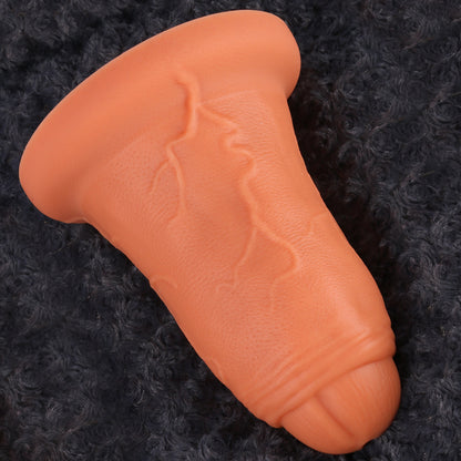 3.0" to 4.2" Wide Huge Anal Plug Dildo,7.87 Inch XL Short Fat Giant Butt Plug Cone Dildo,Dual-Density Silicone Uncut Dildos with Foreskin,Large Anal Stretcher Trainer for Wonen and Men Anal Toy Paly