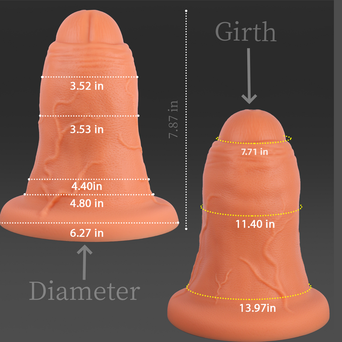 3.0" to 4.2" Wide Huge Anal Plug Dildo,7.87 Inch XL Short Fat Giant Butt Plug Cone Dildo,Dual-Density Silicone Uncut Dildos with Foreskin,Large Anal Stretcher Trainer for Wonen and Men Anal Toy Paly